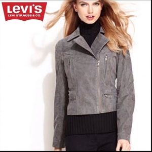 Grey Levi’s Suede Moto Jacket